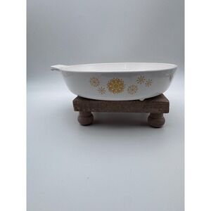 Vintage Litton Micro-Browner Microwave Browning Dish Yellow Retro White 8.5in